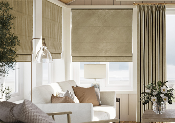 Odessa Velvet, Putty - Twist&Fit Roman Blind - Image 3